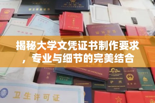 小金揭秘大学文凭证书制作要求，专业与细节的完美结合